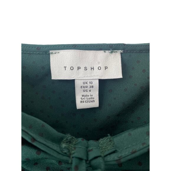 TOPSHOP POLKA DOT PRAIRIE BLOUSE SIZE 6 - Picture 6 of 8